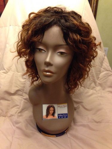 1-African American 19 Inch. Mannequin Head Female Milky Way Hair Weft Display