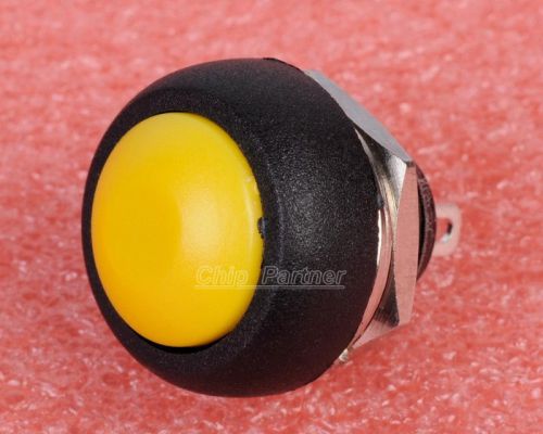 Yellow 12mm waterproof momentary push button mini round switch 250v 10a for sale