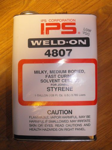 ips 4807 Weld on Styrene Plastic Solvent Cement 1 gal lon