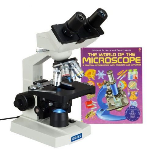 OMAX Biological Compound LED Microscope 40X-2000X Mechanical Stage+Book