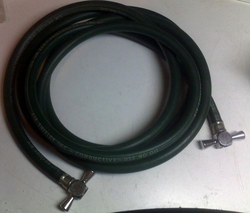 Oxygen Hose medical,1/4&#034;, 2 fem.DISS wing nut connectr, 9 ft,green,conduct used