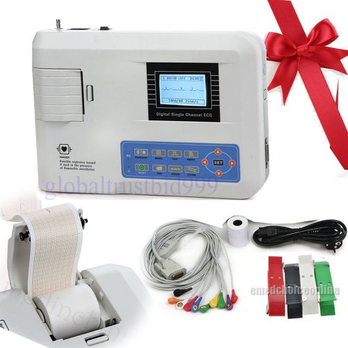 Digital single 1-channel 12-lead electrocardiograph ecg machine &amp;thermal printer for sale