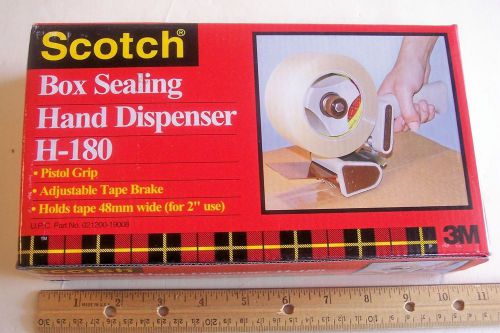 Scotch h-180 box sealing tape dispenser hand held adjustable brake for sale