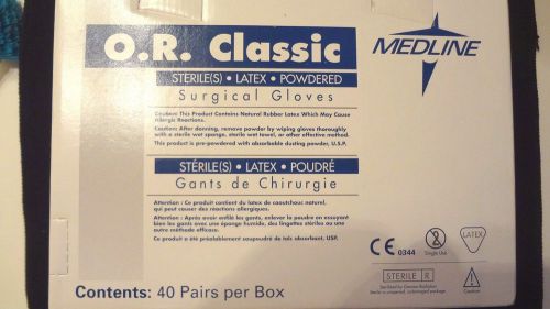 40 Pairs Sterile Surgical Gloves Latex Powdered (Size 6 1/2 / 6.5) Tattoo,Dental
