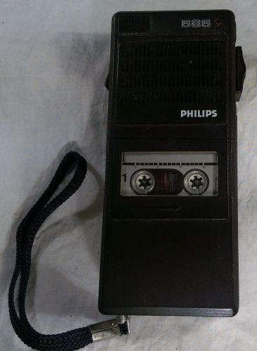 A vintage philips 585 dictaphone mini-cassette recorder &amp; tape - lfh 0585/00 for sale