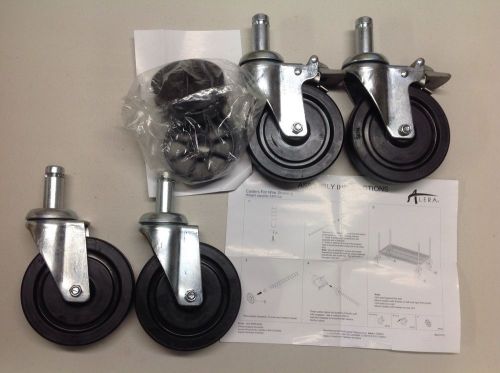 Alera ale-sw590004 locking casters for wire shelving-set of 4 for sale
