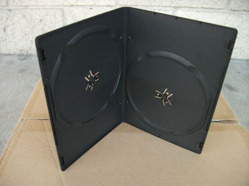 100 Standard 7MM Single Slim DVD Case Double. Hold 2 Disc CD,DVD Disc Black Case