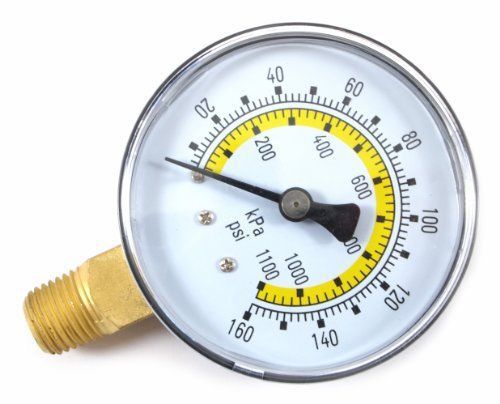 Forney 75554 pressure gauge with bottom mount  air line  2-1/4-inch face  1/4-in for sale