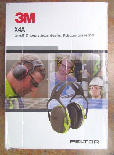 3m peltor x4a over-the-head earmuffs - black &amp; green (a623) for sale