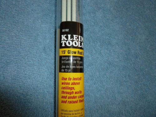 Klein Tools 15 ft. Fiberglass Pull Wire Electrical Glow Rod Tool Set 56102 &#034;NEW&#034;