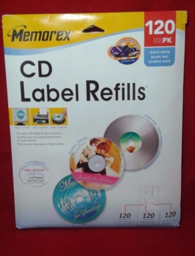Memorex CD White Matte Labels 120 Pack