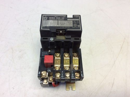 Square d 8536ag2s motor starter 120/110 v coil size 00 8536 ag2s s for sale