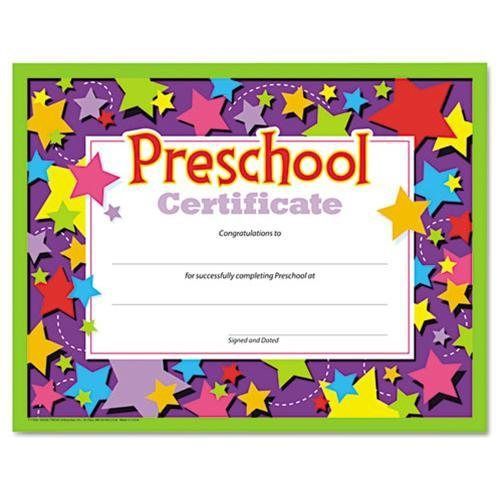 TREND® Colorful Classic Certificates, Preschool Certificate, 8 1/2 x 11, 30 per