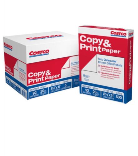 Copy Paper, White,92-Bright, For Multi Using 8.5x11,Letter, 2500ct,5 Reams,20Ib