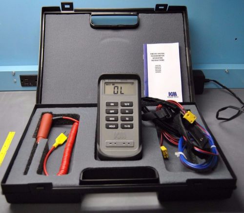 KANE MAY KM34O DIGITAL THERMOMETER W/HARD CASE + CABLES (S13-1-204F)