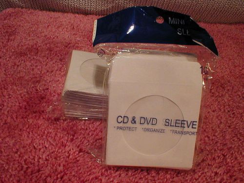 200 White 3&#034; Mini CD DVD Paper Sleeve Envelopes