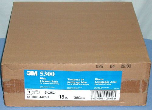 LOT (5) 3M 15&#034; 5300 Blue Floor Buffer Scrubbing Cleaning Pads 61500044732 *NEW*