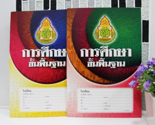 2 pcs Art Thai Alphabet Notebook Paper Thailand and Multiplication table is back