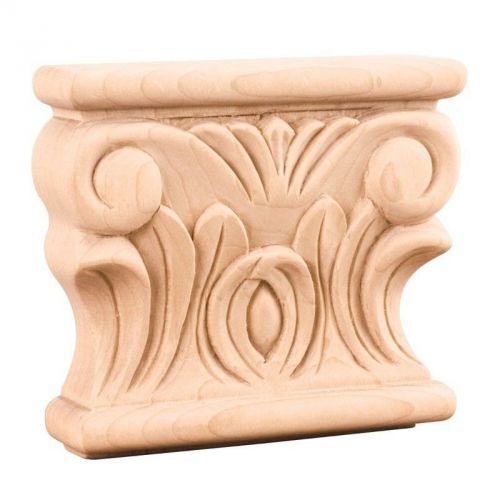 Cherry Wood- AcanthusTraditional Capital-  3-1/2&#034; x 3-7/8&#034; x 1&#034;- # CAP1CH