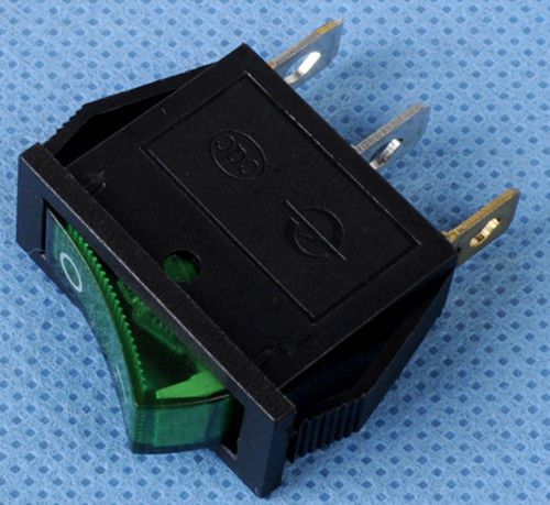 Button on-off 3 pin dpst rocker switch 250v ac 16a kcd3-101 green new for sale