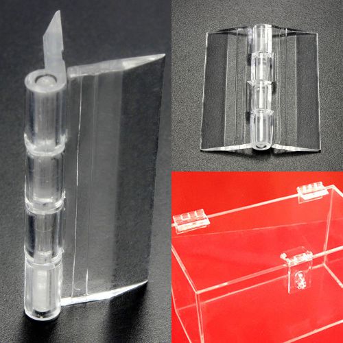 6Pcs Clear Transparent Acrylic Plastic Hinge Box Piano Plexiglass Hinge 45x38mm