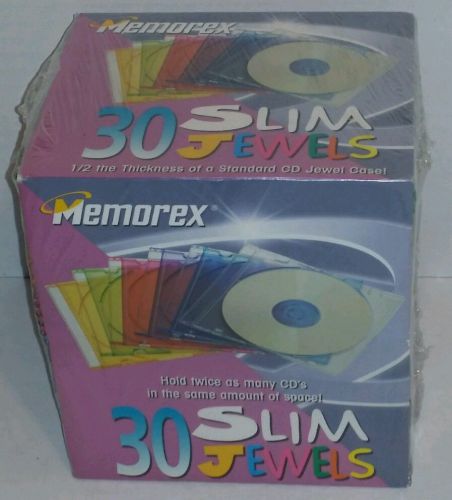 30 Memorex 30 Slim Jewels Cases - New &amp; Sealed!