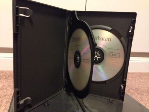 30 Premium Black Standard 14mm Double DVD/CD Cases, Holds 2 Discs