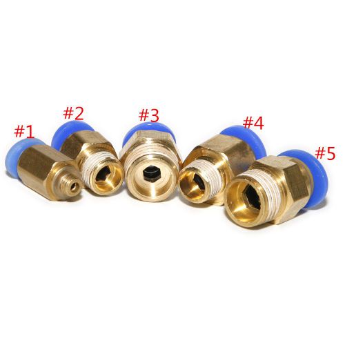 6pcs Push In Fittings 4mm OD- 5mm PT Thread One Touch to Connect Straight Male