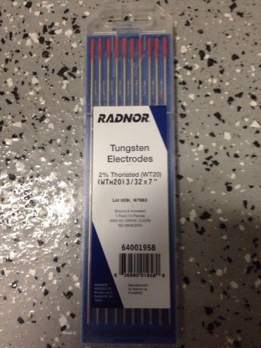 Radnor Tungsten Electrodes 2% Thoriated 3/32 10 Pieces