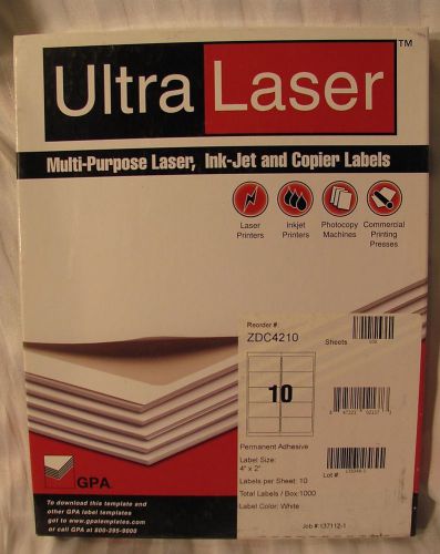 Ultra laser 4 x 2 inch labels, 1000
