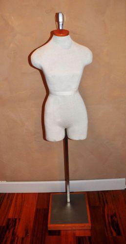 Female mannequin Form sz 2 Small Frame - cloth form with adjustable stand