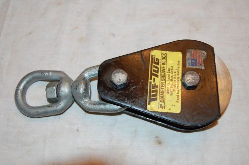 Tuf-tug 4&#034; diameter sheave snatch block 3000 lbs. 3/8&#034; max. cable for sale