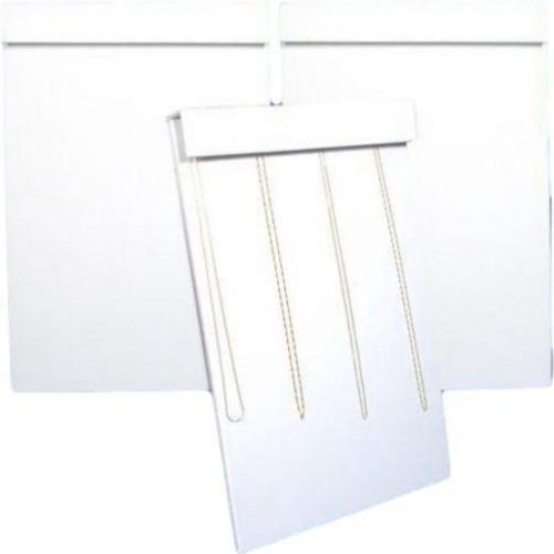 3 white faux leather 18 hook slatwall necklace displays for sale