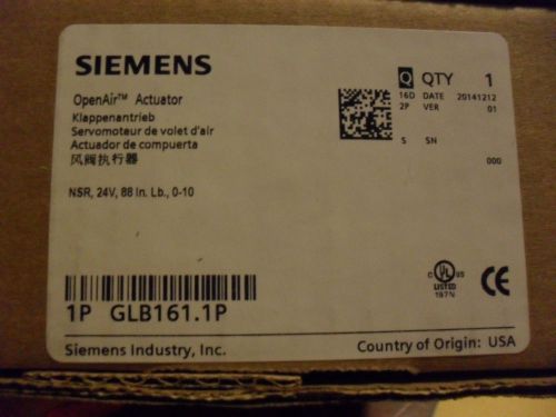 Siemens GLB161.1P NSR 24V 88 IN 0-10 Open Air Actuator New in Box