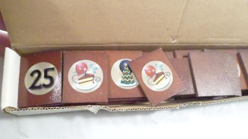 Box of Decorative Wood Calendar Pieces ~ Pictures, Numbers Calendar Accessories