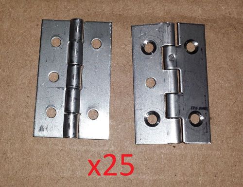 25-stainless steel butt hinge 1.25 x .75 (3/4) 5-holes cabinet/boat/craft/wood for sale