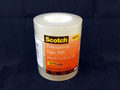 New 3M Scotch Transparent Clear Tape 3/4&#034; x 1,296 Inches 4 Pcs/Pack Good Quality