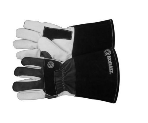 Kobalt Black/White Welding Gloves Fleece-lined Safety Apparel Supple Lambskin