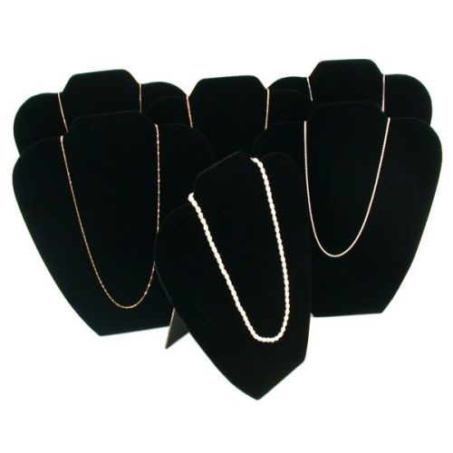 6 Black Leather Pendant Necklace Display Easels 8 5/8&#034;