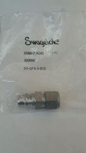 Swagelok SS-QF8-S-810,SS Full Flow Quick Connect Stem w/o Valve, 13.0 Cv, 1/2 in