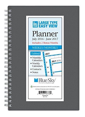 Blue Sky 2016-2017 Academic Year Weekly &amp; Monthly Planner, Wire-O Binding, 5&#034; x