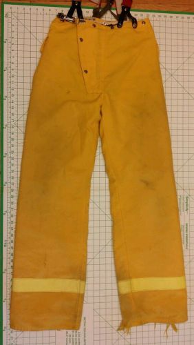 30x38 lined pants &amp; suspenders firefighter turnout bunker gear fireman suit for sale