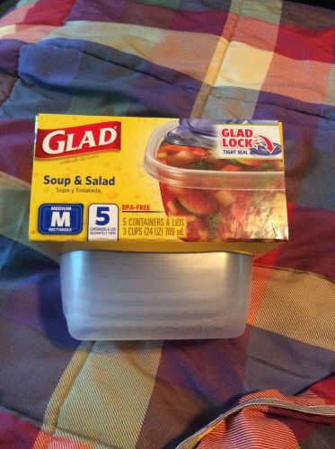 GladWare Soup and Salad Food Storage Containers 24 oz, 5/Pack