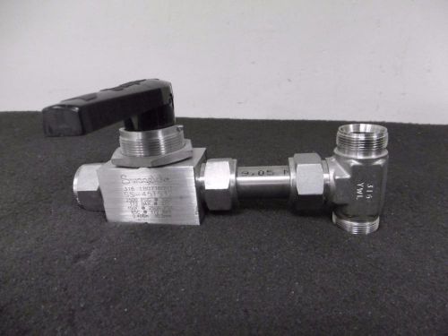 Swagelok ss-45ts12 3/4&#034; 2-way ss ball valve w/ 3-way union tee ss-1210-3 for sale