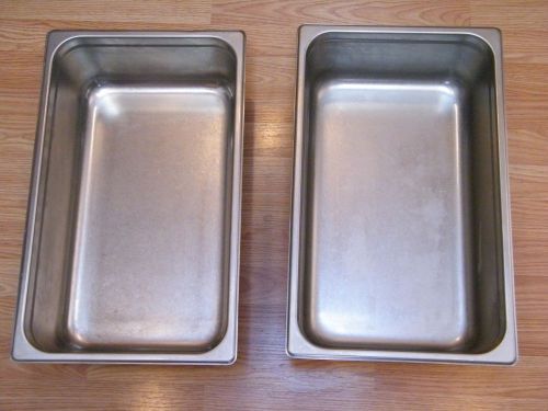 LOT OF 2 CHALLENGER DEEP STAINLESS STEEL FULL PAN WITH RIM  21&#034; X 12 3/4&#034; X 6&#034;
