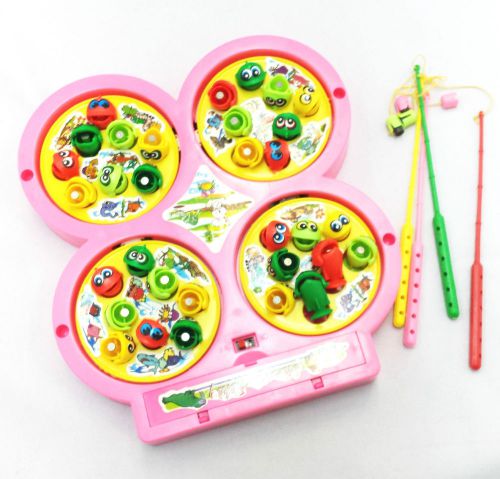 Pink Rotating Magnet Let&#039;s Go Fishing Game Kids Educational party Gift Toy