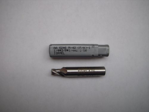 1 new hanita 1/4&#034; dia roughing end mill 4 flutes fine tooth m42 for sale