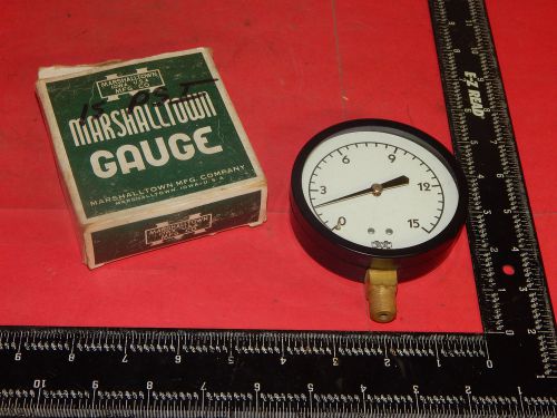 MarshallTown Pressure Gauge 0-15PSI (3.5)3-1/2&#034;inch OD (.25)1/4&#034;inch NPT