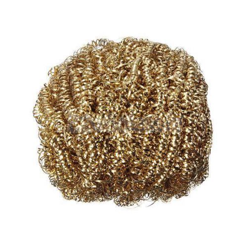 Reuseable soldering solder iron tip cleaner steel wire sponge ball golden for sale