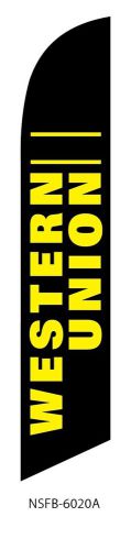 Western Union business sign Swooper flag 15ft Feather Banner made in the USA
